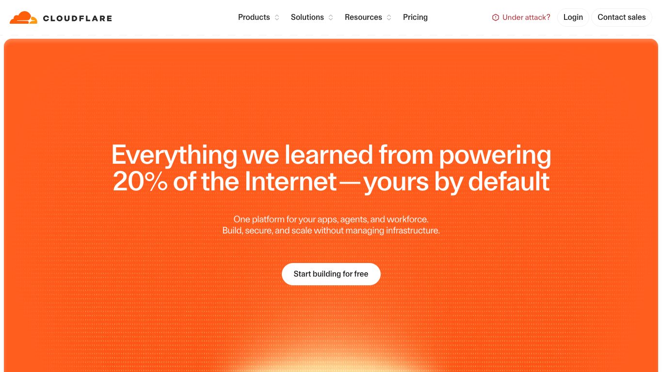 Ảnh chụp website công khai Cloudflare
