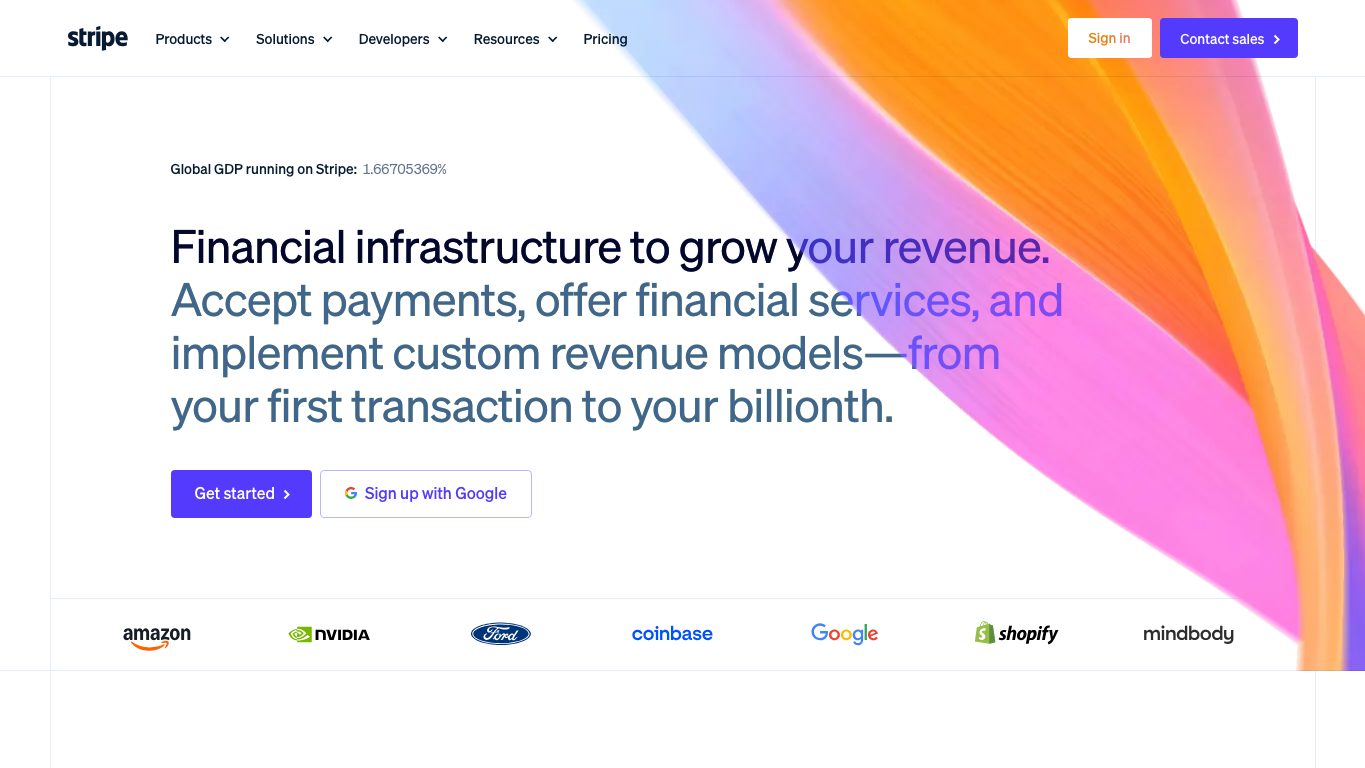 Ảnh chụp website công khai Stripe