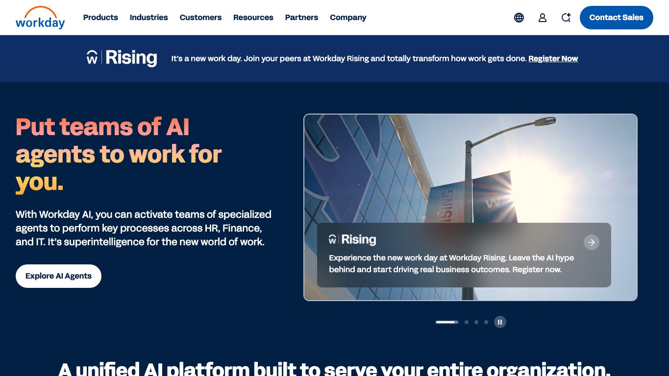 Ảnh chụp website công khai Workday