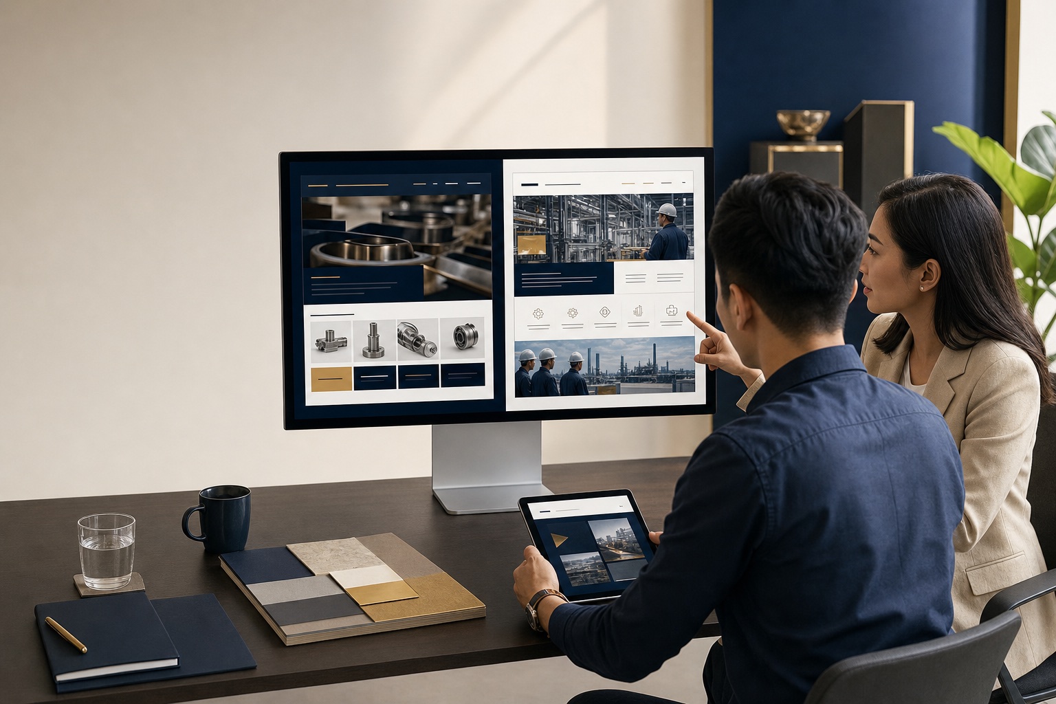 Bối cảnh đại diện xác nhận hướng thị giác website theo hoạt động và nền tảng thương hiệu